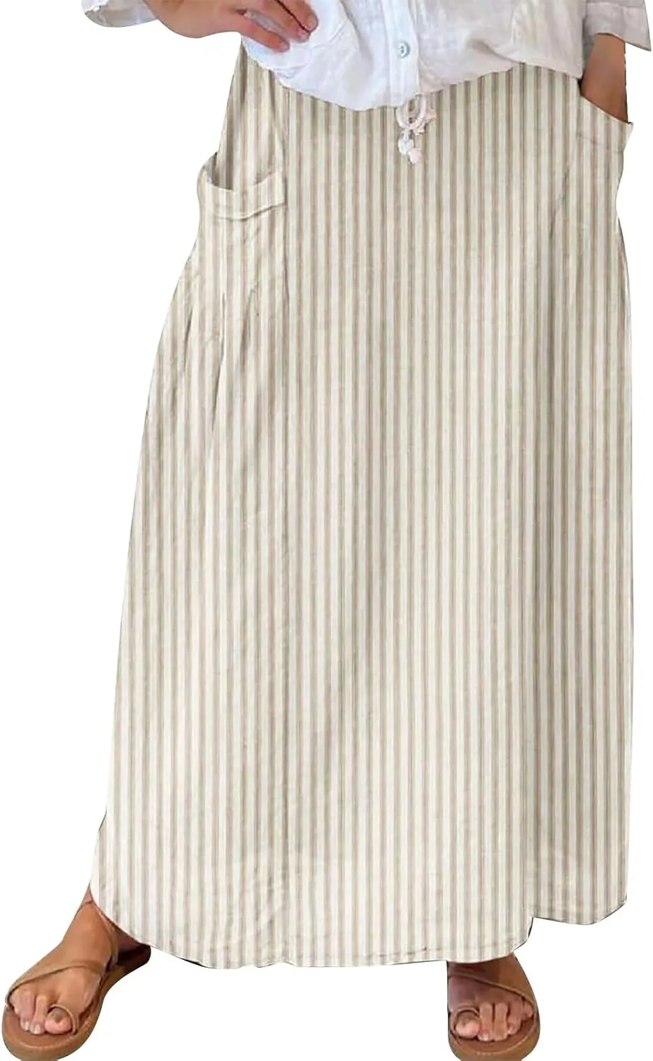 Boho Floral Maxi Skirts Women Elastic High Waist Tiered Pleated Flowy Long Summer Casual Beach Skirt