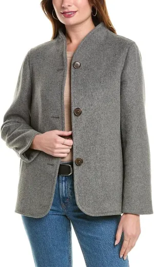 Brooks Brothers Women's Wool Blend Double Face Brushed Coat