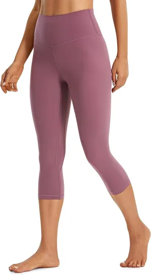 CRZ YOGA Womens Brushed Naked Feeling Workout Capri Leggings 17'' - High Waisted Tummy Control Yoga Pants