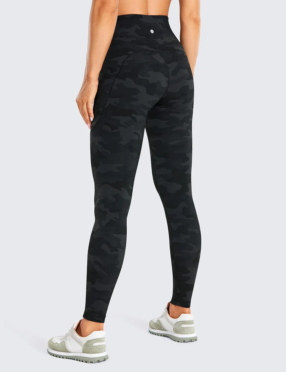 CRZ YOGA Womens Brushed Naked Feeling Workout Leggings 25" - High Waisted Gym Athletic Tummy Control Yoga Pants with Pockets