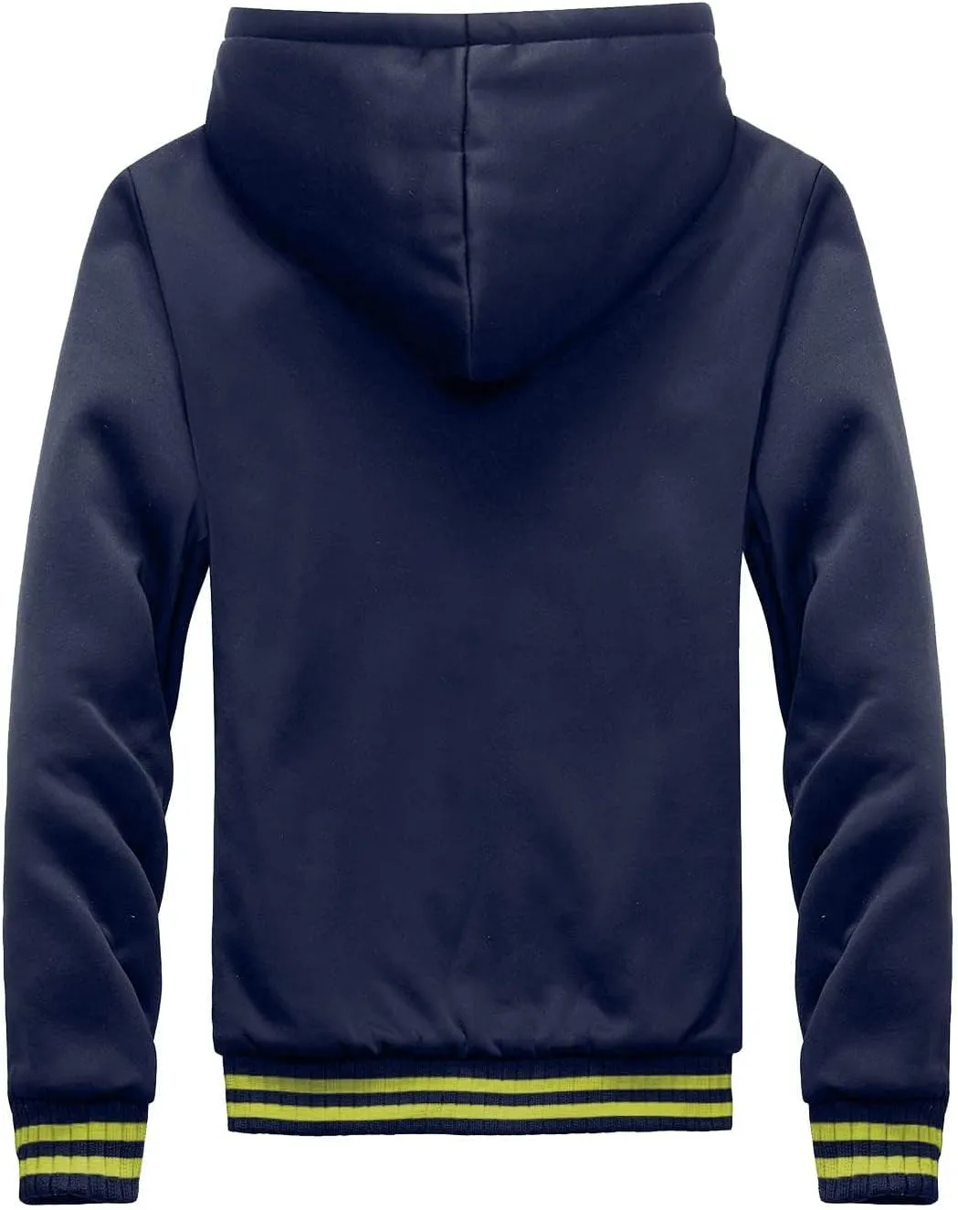 evzosrz Mens Hoodies Jacket Casual Winter Thick Sherpa Lined Fleece Jackets Full Zip Winter Baseball Sweatshirt Coat Outwear
