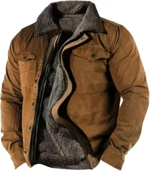 evzosrz Mens Wool Coat Thicken Heavyweight Sherpa Fleece Lined Outwear Lapel Classic Casual Winter Warm Thermal Shirt Jackets