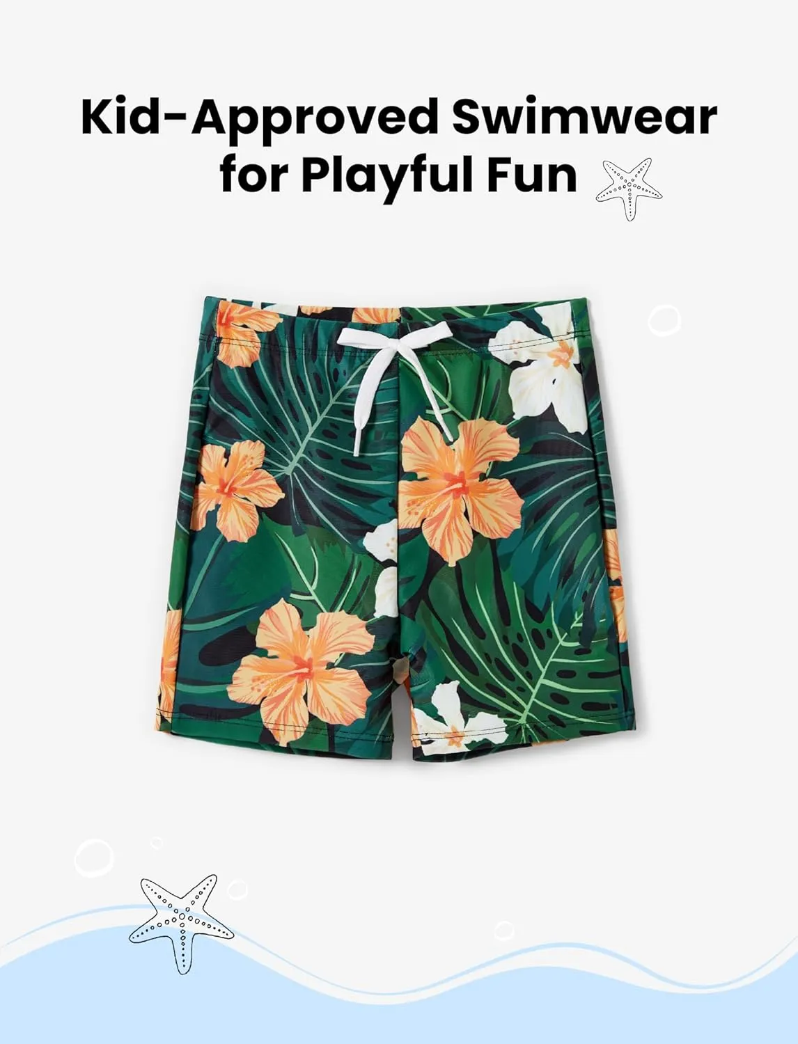 Family Matching Solid Scallop Trim Strappy Two-Piece Swimsuit and Allover Floral Print Swim Trunks Shorts
