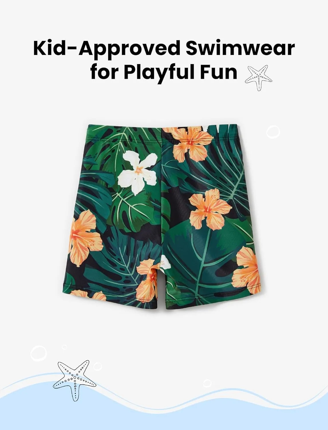 Family Matching Solid Scallop Trim Strappy Two-Piece Swimsuit and Allover Floral Print Swim Trunks Shorts