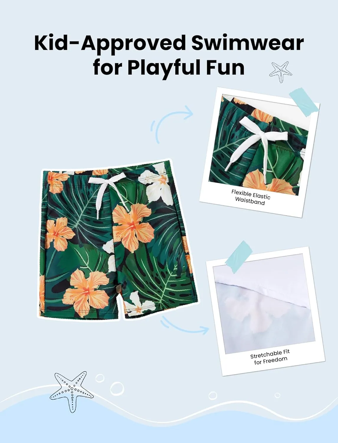 Family Matching Solid Scallop Trim Strappy Two-Piece Swimsuit and Allover Floral Print Swim Trunks Shorts
