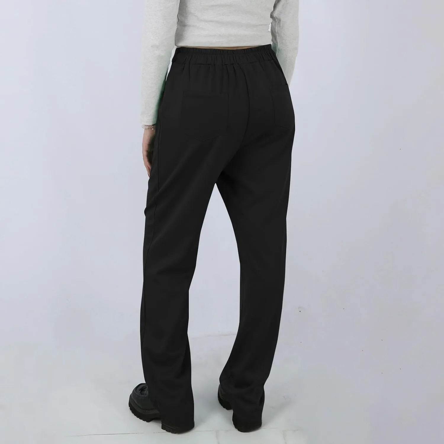 fanmpghleoo Flexipants - Women's Casual High Waist Stretch Pants High Waisted Pull On Work Pants Business Lounge Trousers