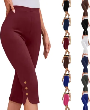 fanmpghleoo Plus Size Capris for Women High Waisted Capri Leggings Tummy Control Pull On Capris Dressy Casual Crop Pants 2025