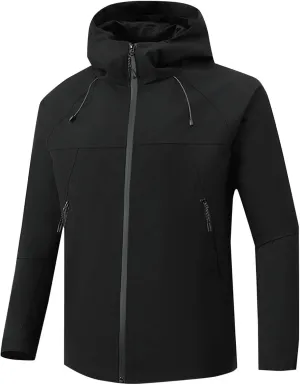 Finelylove Mens Rain Jacket,Windproof Lightweight Windbreaker Outdoor Softshell Rain Coat Mens Rain Jackets With Hood