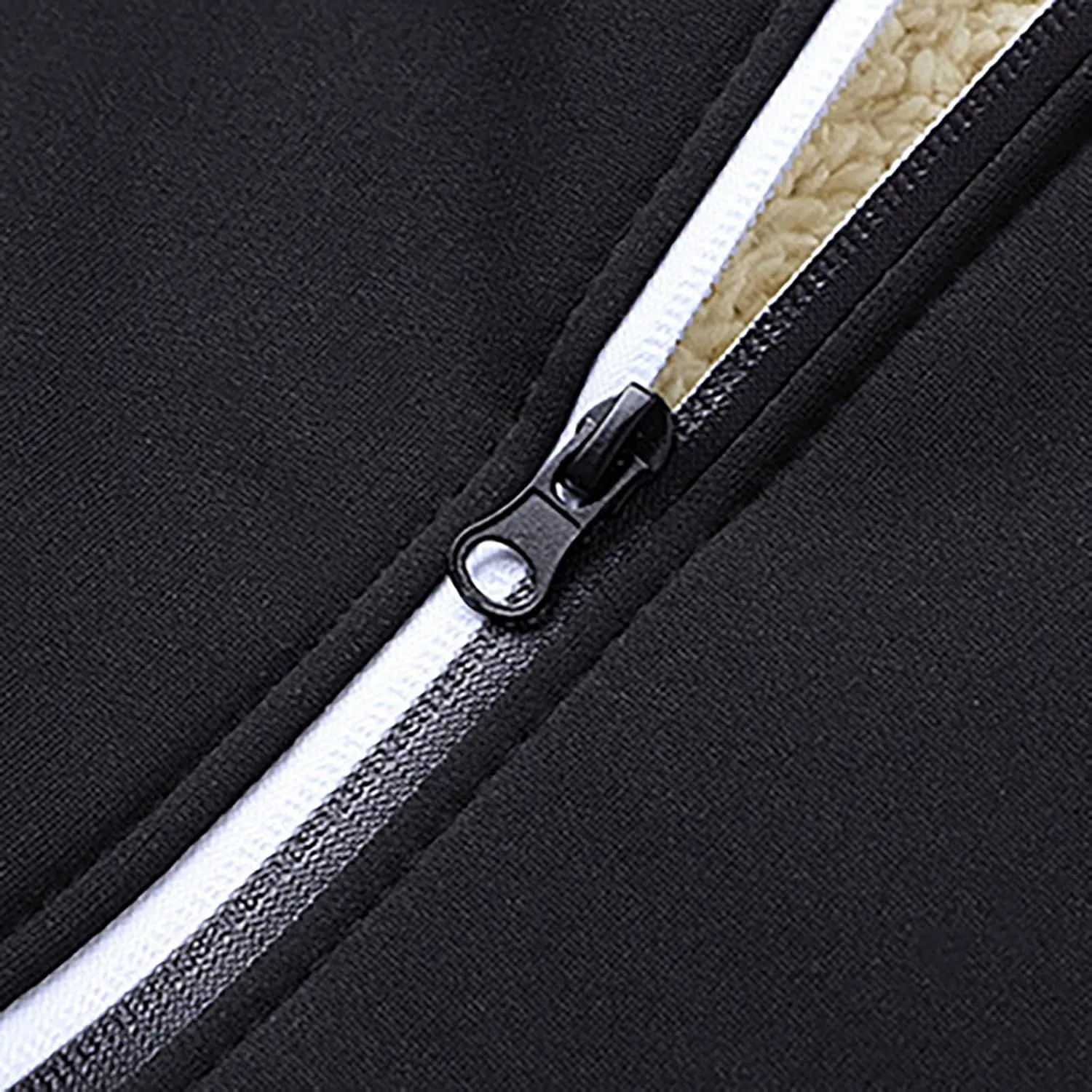 Fleece Hoodie for Men Solid Zip up Hooded Jacket Drawstring Hoodies Long Sleeve Warm Clothes Winter Thicken Coats