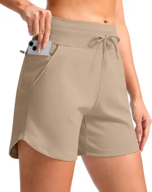 G Gradual Women's 5" Athletic Running Shorts with Zip Pockets Stretchy Quick Dry High Waisted for Workout Gym Hiking