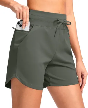 G Gradual Women's 5" Athletic Running Shorts with Zip Pockets Stretchy Quick Dry High Waisted for Workout Gym Hiking