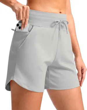 G Gradual Women's 5" Athletic Running Shorts with Zip Pockets Stretchy Quick Dry High Waisted for Workout Gym Hiking