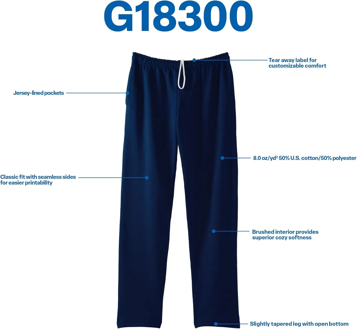 Gildan Men's Open Bottom Fleece Pant