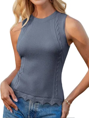 GRACE KARIN Womens Sweater Vest Summer Tank Tops 2025 Sleeveless Spring Casual Ribbed Knit Trendy Outfits