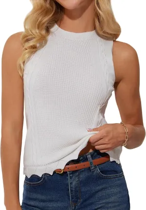 GRACE KARIN Womens Sweater Vest Summer Tank Tops 2025 Sleeveless Spring Casual Ribbed Knit Trendy Outfits