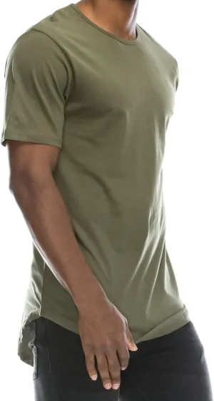 JC DISTRO Mens Hipster Hip Hop Elong Longline Crewneck T-Shirt