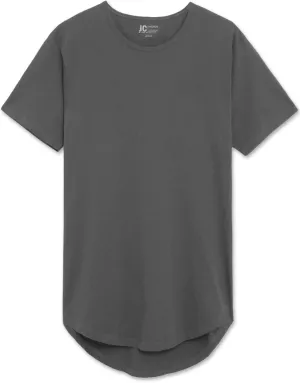 JC DISTRO Mens Hipster Hip Hop Elong Longline Crewneck T-Shirt