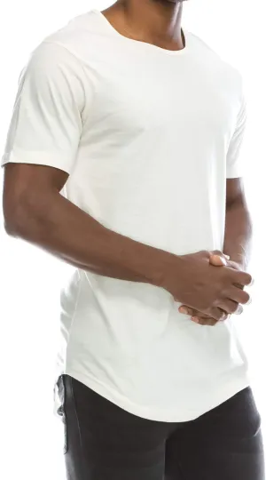 JC DISTRO Mens Hipster Hip Hop Elong Longline Crewneck T-Shirt