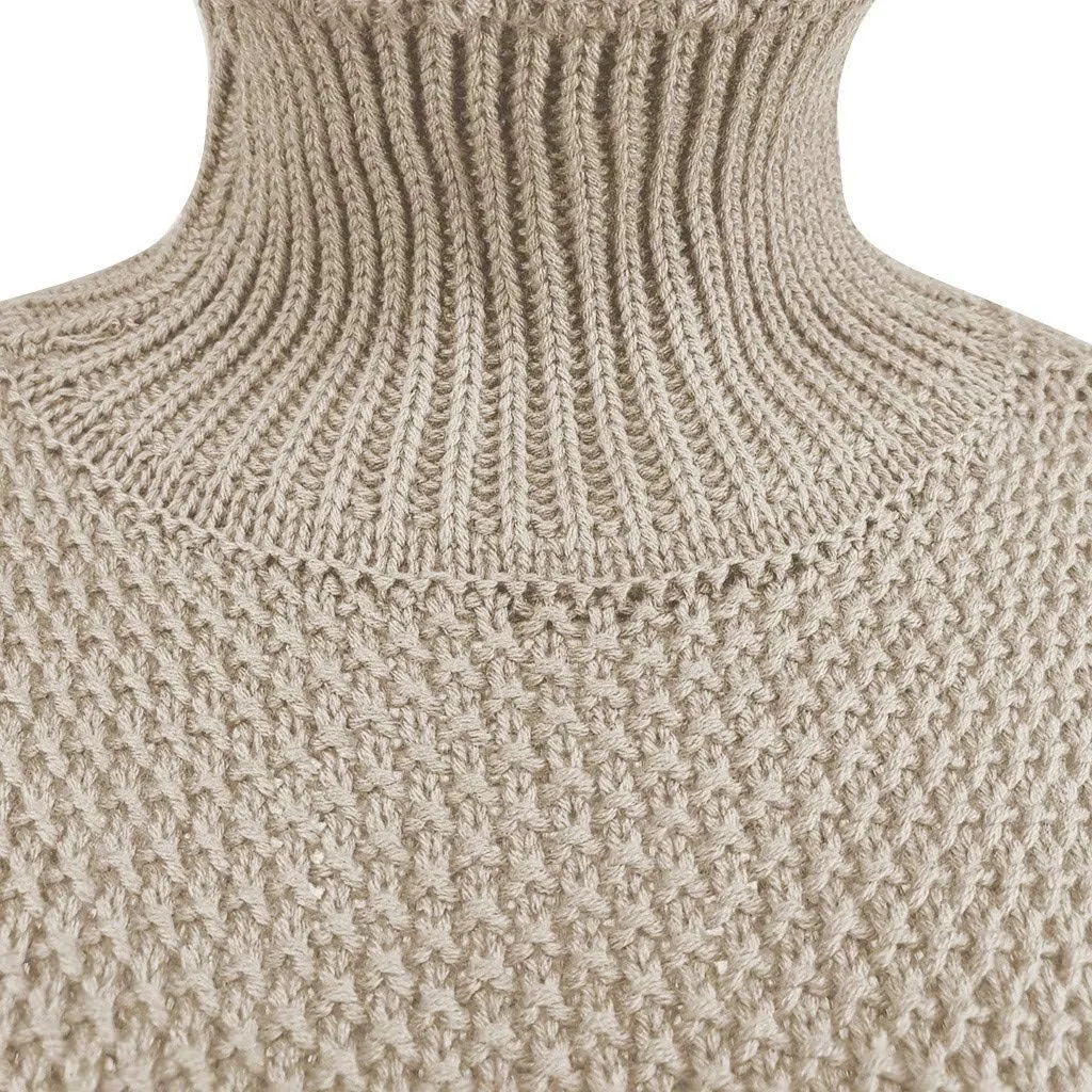 LCMTWX Long Sleeve Oversized Sweater Dress Solid Knitted Sweater Dresses Loose Turtleneck Oversize Loose Turtleneck