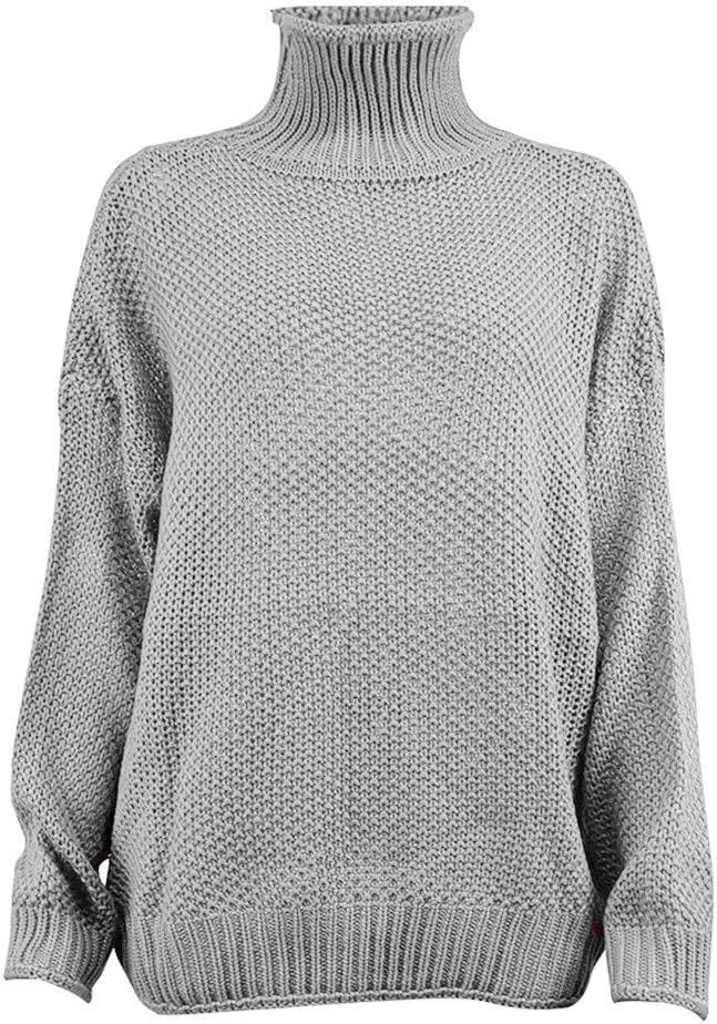 LCMTWX Long Sleeve Oversized Sweater Dress Solid Knitted Sweater Dresses Loose Turtleneck Oversize Loose Turtleneck