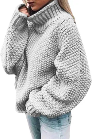LCMTWX Long Sleeve Oversized Sweater Dress Solid Knitted Sweater Dresses Loose Turtleneck Oversize Loose Turtleneck