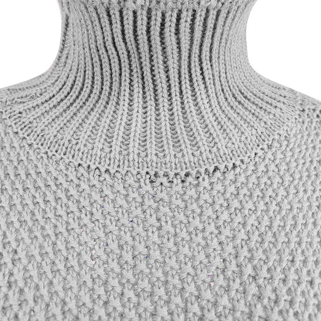 LCMTWX Long Sleeve Oversized Sweater Dress Solid Knitted Sweater Dresses Loose Turtleneck Oversize Loose Turtleneck
