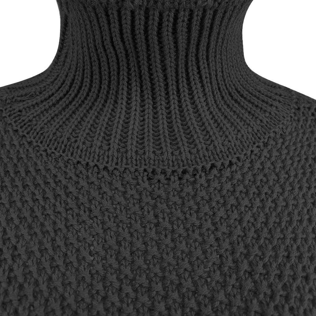 LCMTWX Long Sleeve Oversized Sweater Dress Solid Knitted Sweater Dresses Loose Turtleneck Oversize Loose Turtleneck