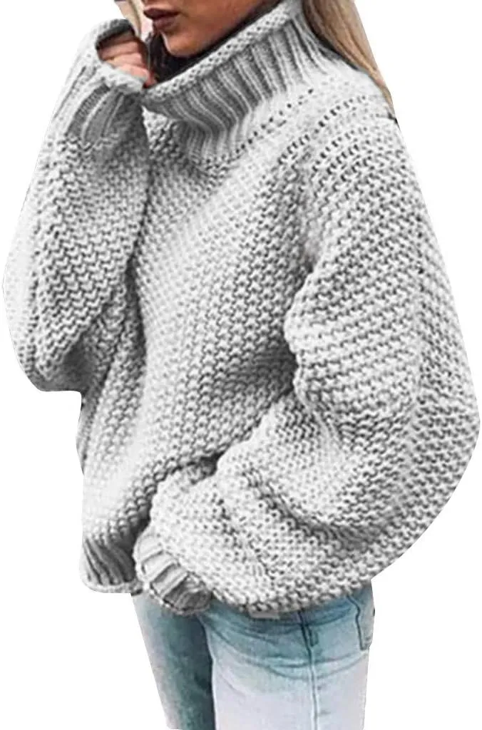 LCMTWX Long Sleeve Oversized Sweater Dress Solid Knitted Sweater Dresses Loose Turtleneck Oversize Loose Turtleneck