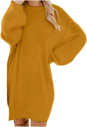 LCMTWX Sweater Dress for Women Sweater Knit Dress Long Sleeve Oversized Crewneck Long Sleeve Oversized