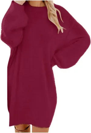 LCMTWX Sweater Dress for Women Sweater Knit Dress Long Sleeve Oversized Crewneck Long Sleeve Oversized