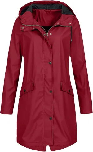 LCMTWX Windbreaker Long Rain Jacket Jacket Windproof Outdoor Coat Plus Women's Coat Fashion 2023 Long Sleeve Rain Jacket