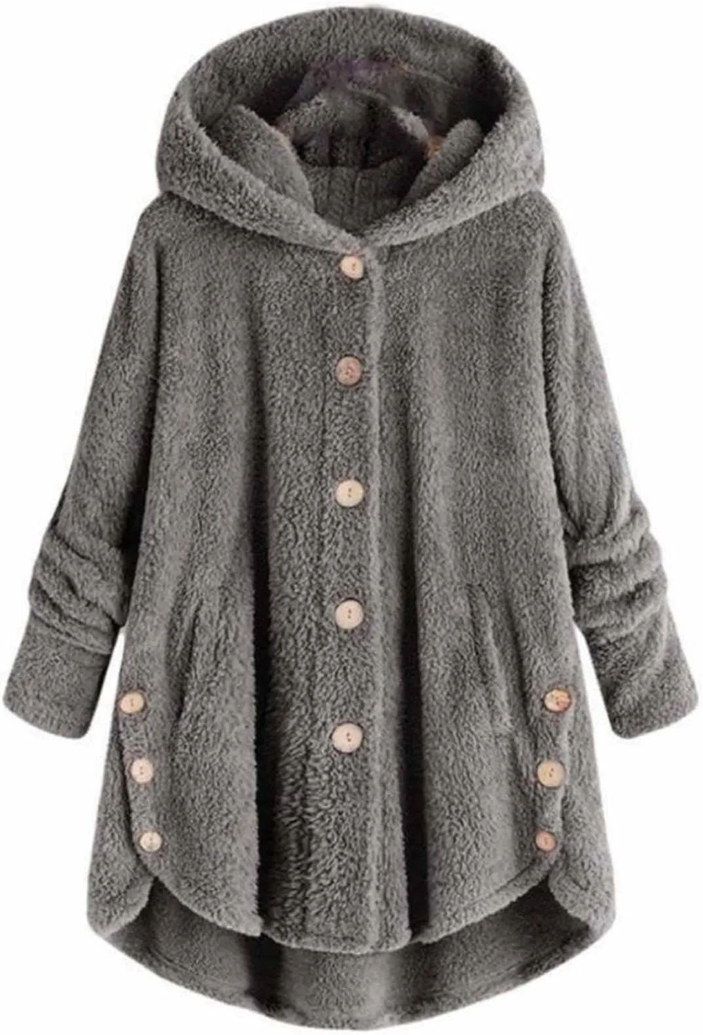 LCMTWX Winter Coats Coats Warm Plush Hooded Jackets Up Button Cardigan Trendy Plaid Fuzzy Outerwear Womens Fall Jackets