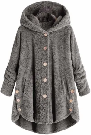 LCMTWX Winter Coats Coats Warm Plush Hooded Jackets Up Button Cardigan Trendy Plaid Fuzzy Outerwear Womens Fall Jackets