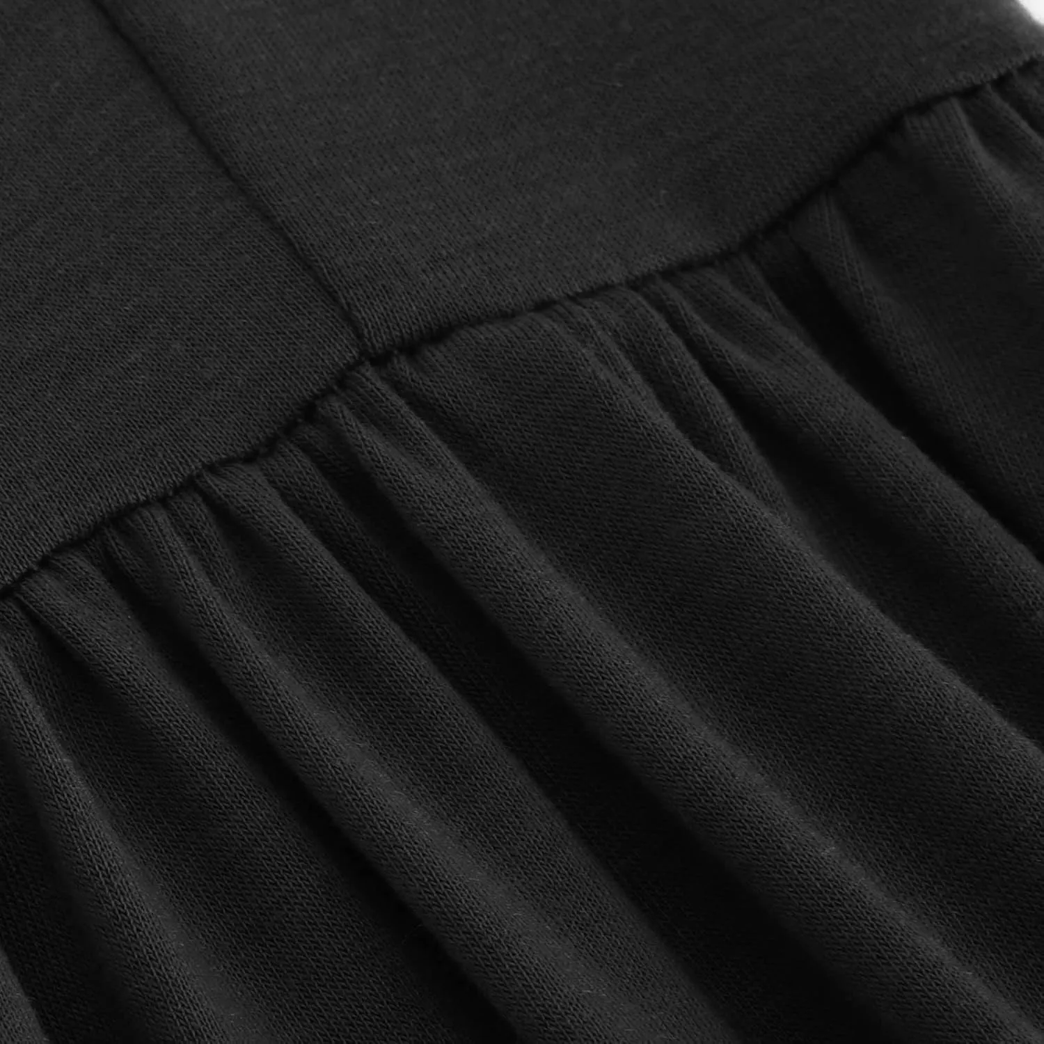 Maxi Dresses for Women 2025 Summer Short Sleeve Crewneck Maxi Dresses Ruffle Tiered Layered Swing Dress Sundress