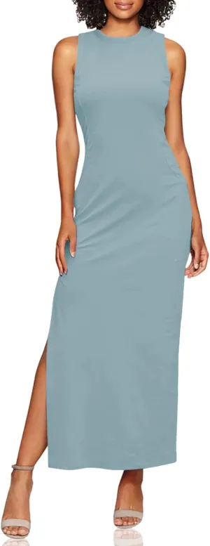 Meenew Women's Party Beach Vacation High Slit Summer Maxi Long Bodycon Dress