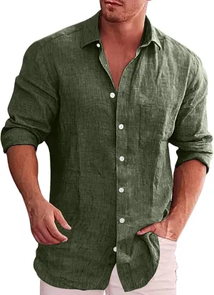 Mens Button Down Shirts Casual Long Sleeve Shacket Jacket Casual Lapel Collar Trucker Shacket Jacket Lightweight Jacket