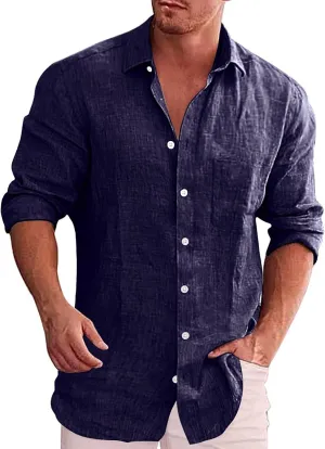 Mens Button Down Shirts Casual Long Sleeve Shacket Jacket Casual Lapel Collar Trucker Shacket Jacket Lightweight Jacket
