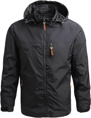 Mens Rain Coats Waterproof with Hood Rain Jacket Lightweight Rain Pullover for Hiking Golf Running