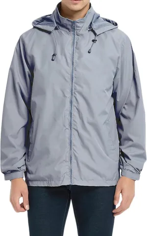 Men's Rain Jacket Waterproof Lightweight Windbreaker Rain Shell Raincoat with Hood for Men Golf Hiking Cycling Travel