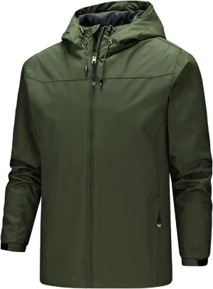 Men's Rain Jacket Waterproof Rain Suit Comfortable Lightweight Raincoat with Hooded Rain Gear for Leisure, Outdoor