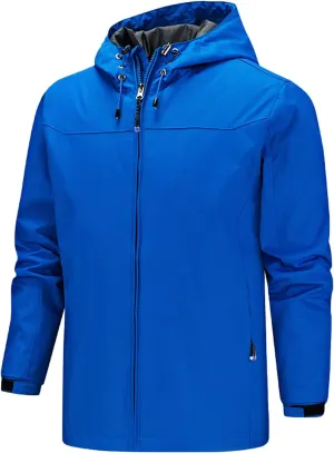 Men's Rain Suit Comfy Lightweight Active Water Resistant Hooded Rain Jacket Outdoor Cycling Rain Gear for Leisure