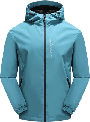 Men's Rain Suit Comfy Lightweight Active Water Resistant Hooded Rain Jacket Outdoor Cycling Rain Gear for Leisure