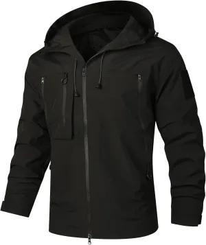 Men's Waterproof Rain Jacket Lightweight Hooded Raincoat Outdoor Hiking Windbreaker 2024 Spring & Fall Rain Coats