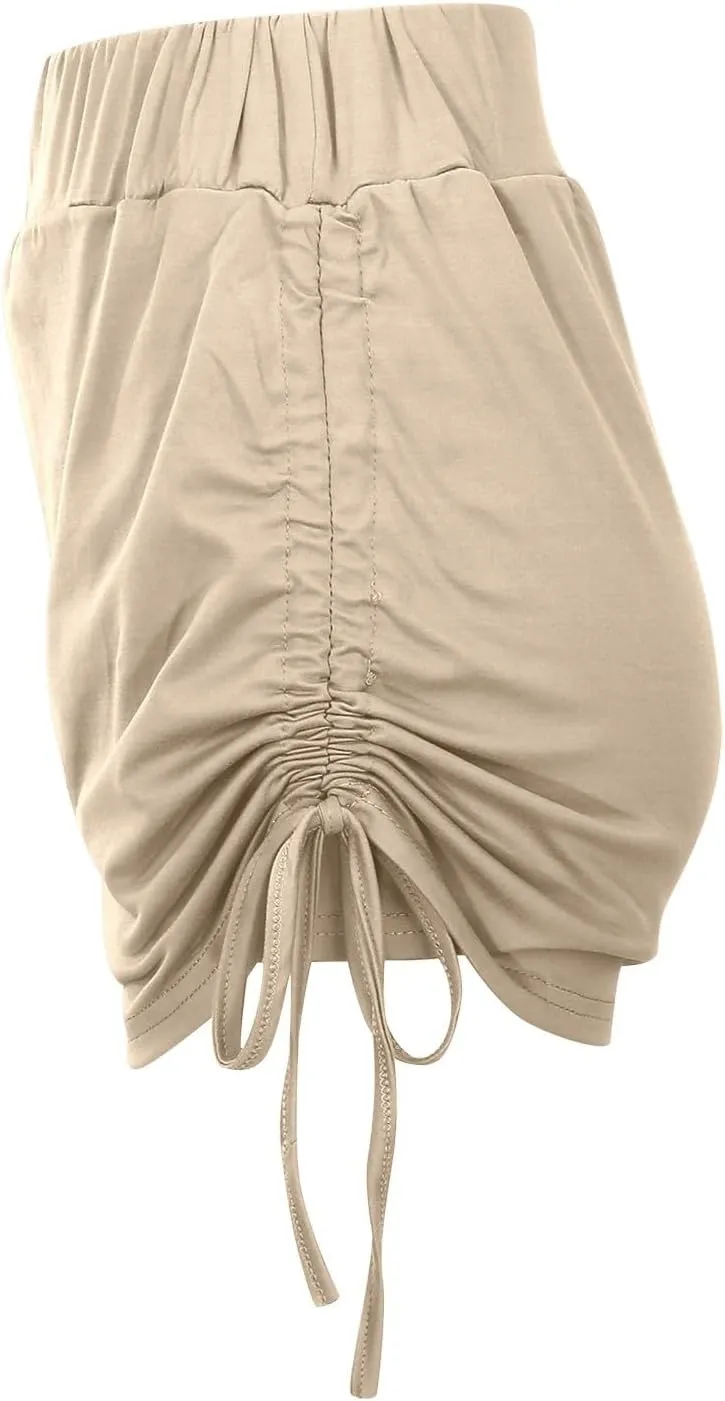 Mini Skirts for Women with Liner High Elastic Waist Side Lace Up Sports Mini Skirt Shorts for Women Trendy Clothes