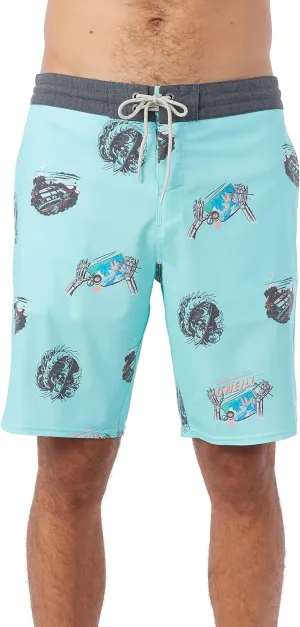 O'NEILL Men's 19 Inch Tropical Print Boardshorts - Quick Dry Swim Trunks for Men with Fabric and Pockets