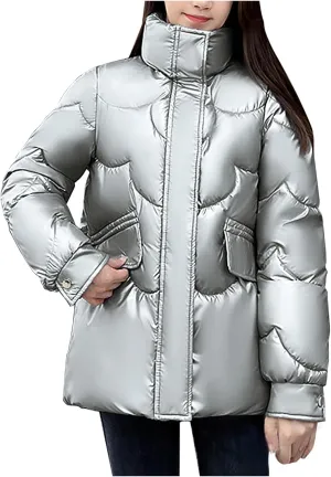 Oversized Coats for Women Puffer Jackets 2023 Winter Warm Long Sleeve Down Parkas with Pockets Comfy Loose Outwear