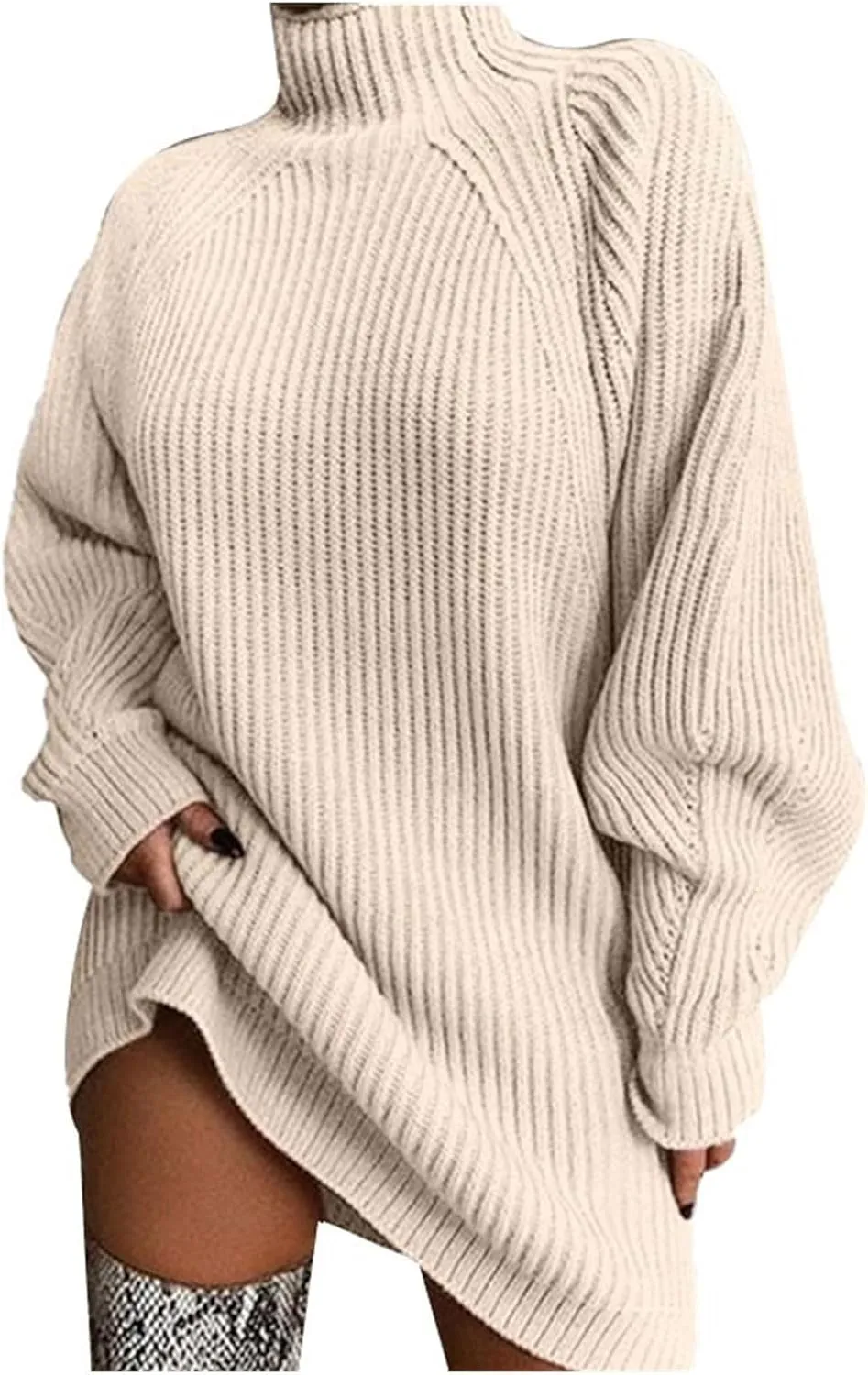 Oversized Sweaters Dress for Women Long Sleeve Kint Turlenck Sweater Fall Button Down Coats Knitted Loose Coat