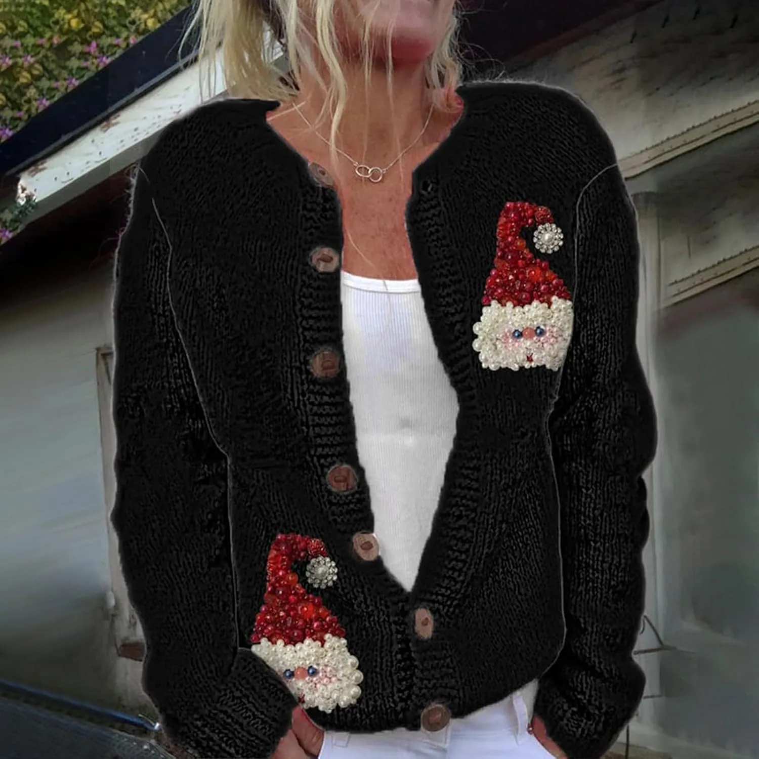 Oversized Sweaters for Women Print Comfortable Knitted Cardigan Lightweight Sweater Knit Jackets Outfits Knit