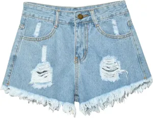 Plus Size Jeans Shorts Women 2025 Summer Trendy High Waisted Stretchy Casual Denim Shorts Ripped Frayed Hem