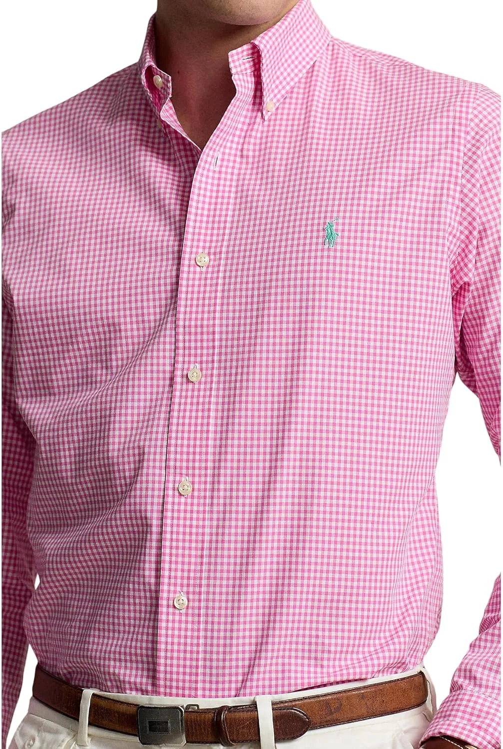 POLO RALPH LAUREN Men's Classic Fit Gingham Stretch Poplin Shirt